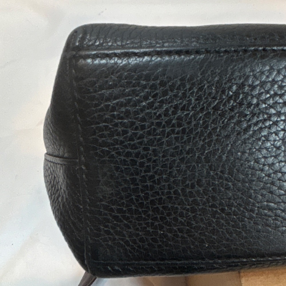 Brighton Black Pebbled Shoulder Bag with Silver Hardware and Shoulder Strap - Picture 9 of 10